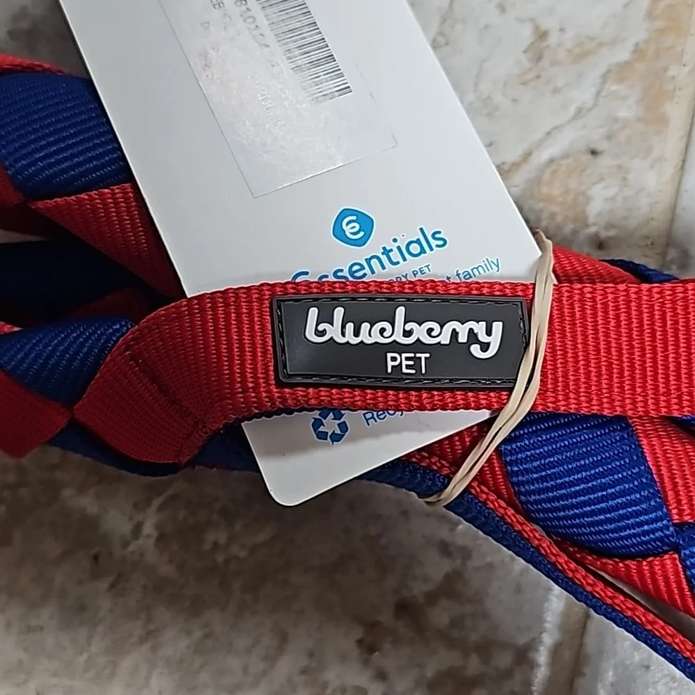 Blueberry Pet‎ NEW Hand braided double weave red and blue dog rope leash